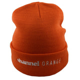 Channel Orange Roll Up Beanie In Orange