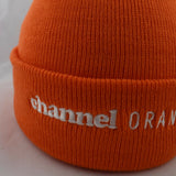 Channel Orange Roll Up Beanie In Orange