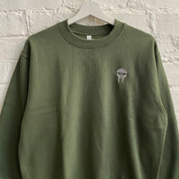 MF Doom Mask Embroidered Sweatshirt In Forest Green