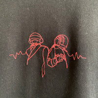 Daft Punk Embroidered Long Sleeve Tee In Black