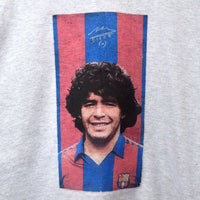 Diego Maradona Printed Long Sleeve Tee In Grey
