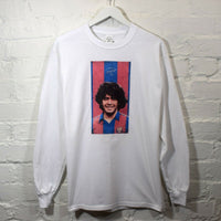 Diego Maradona Printed Long Sleeve Tee In White