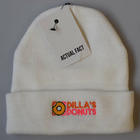 Dilla's Donuts Roll Up Beanie In White