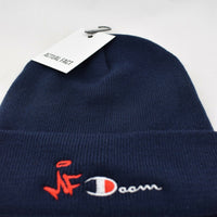 MF Doom Champion Roll Up Beanie In Navy