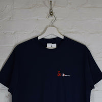 MF Doom Champion Embroidered Tee In Navy
