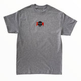 MF Doom DM Red Black Embroidered Tee In Grey