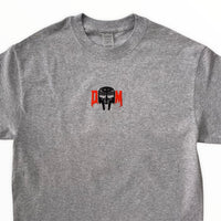 MF Doom DM Red Black Embroidered Tee In Grey