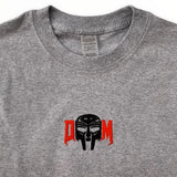 MF Doom DM Red Black Embroidered Tee In Grey