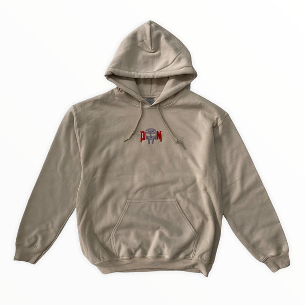 MF Doom DM Embroidered Hoodie In Sand – Actual Fact Clothing