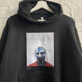 MF Doom Steel Mask Printed Hoodie In Black