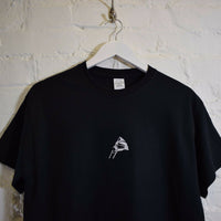 MF Doom Side Mask Embroidered Tee In Black