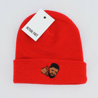 Drake Hotline Bling Roll Up Beanie In Red