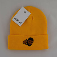 Drake Hotline Bling Roll Up Beanie In Yellow