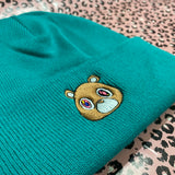 Kanye Dropout Bear Roll Up Beanie In Emerald