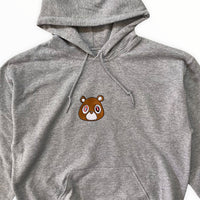 Kanye Dropout Bear Embroidered Hoodie In Grey