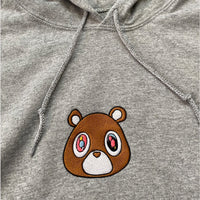 Kanye Dropout Bear Embroidered Hoodie In Grey