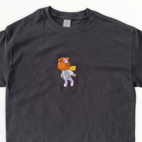 Kanye Flying Bear Embroidered Tee In Black