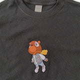 Kanye Flying Bear Embroidered Tee In Black