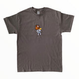 Kanye Flying Bear Embroidered Tee In Charcoal