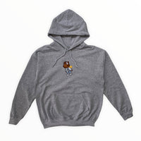 Kanye Flying Bear Embroidered Hoodie In Grey