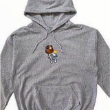 Kanye Flying Bear Embroidered Hoodie In Grey