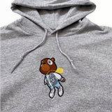 Kanye Flying Bear Embroidered Hoodie In Grey