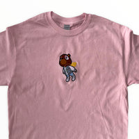 Kanye Flying Bear Embroidered Tee In Pink