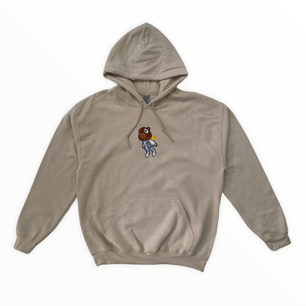 Kanye Flying Bear Embroidered Hoodie In Sand