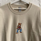 Kanye Dropout Full Pose Bear Embroidered Sweatshirt In Sand
