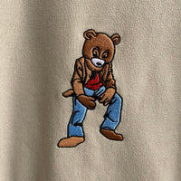 Kanye Dropout Full Pose Bear Embroidered Sweatshirt In Sand