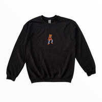 Kanye Dropout Full Pose Bear Embroidered Sweatshirt In Black