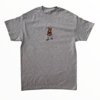 Kanye Dropout Full Pose Bear Embroidered Tee In Grey