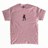 Kanye Dropout Full Pose Bear Embroidered Tee In Pink