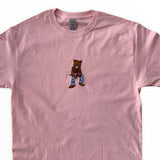 Kanye Dropout Full Pose Bear Embroidered Tee In Pink
