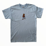 Kanye Dropout Full Pose Bear Embroidered Tee In Sky Blue