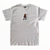 Kanye Dropout Full Pose Bear Embroidered Tee In White