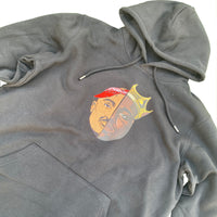 Actual Fact Premium Biggie X Tupac Embroidered & Printed Hoodie In Black