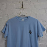 Ice Cream Tattoo Embroidered Tee In Sky Blue