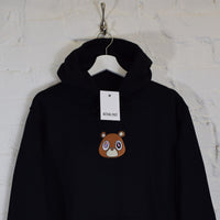 Kanye Dropout Bear Embroidered Hoodie In Black