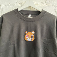 Kanye Dropout Bear Embroidered Sweatshirt In Black