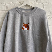 Kanye Dropout Bear Embroidered Sweatshirt In Grey