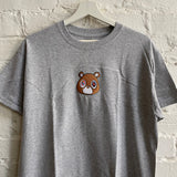 Kanye Dropout Bear Embroidered Tee In Grey