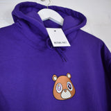 Kanye Dropout Bear Embroidered Hoodie In Purple