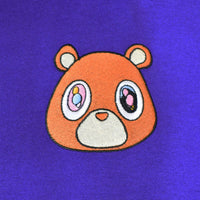 Kanye Dropout Bear Embroidered Hoodie In Purple