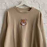 Kanye Dropout Bear Embroidered Sweatshirt In Sand