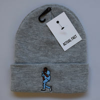 Kanye Roll Up Beanie In Grey