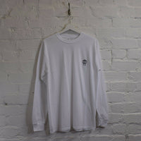 MF Doom Mask Embroidered Long Sleeve Tee In White