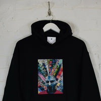 MF Doom Rainbow Printed Hoodie In Black