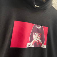 Mia Wallace Cocaine Pulp Fiction Printed Hoodie In Black