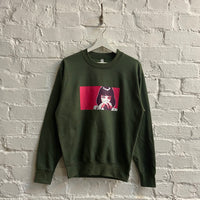 Mia Wallace Cocaine Pulp Fiction Printed Sweatshirt In Forest Green